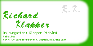 richard klapper business card
